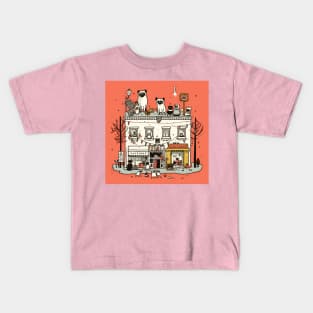 Whimsical Heights: Pugs and Prose of Urban Folklore Kids T-Shirt